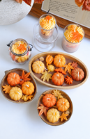 Bougie parfumée en forme de citrouille d'automne, mini décoration de feuille d'érable pour Thanksgiving