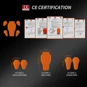 เสื้อแจ็คเก็ตมอเตอร์ไซค์เกราะป้องกันได้มาตรฐาน CE, เสื้อแจ็คเก็ตมอเตอร์ไซค์สำหรับแข่งรถมืออาชีพพร้อมแผ่นเกราะป้องกันไหล่ ข้อศอก และหลัง - Product Image 4