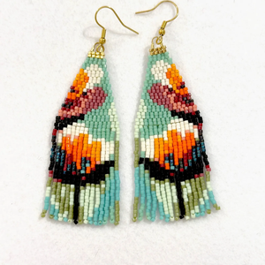 Pendientes de cuentas, pendientes muy largos de oro marrón, pendientes extra largos, pendientes de flecos, pendientes boho, pendientes de cuentas de semillas - Product Image 4