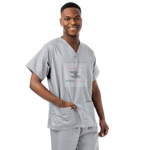 Tops de enfermería elásticos de manga corta Unisex, ropa médica de tela tejida ecológica de alta calidad, logotipo personalizado para hospitales de hombres - Product Image 3