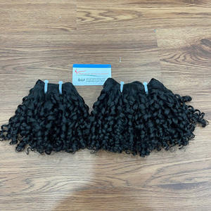 Vapor vietnamita de 16 pulgadas de alta calidad para extensión de cabello Pixie Curl Weft Color negro natural de alta calidad - Product Image 4