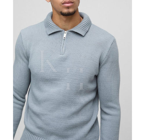 Pull en laine mélangée classique pour hommes respirant séchage rapide confortable pull à manches longues pour l'hiver Style décontracté avec logo avant - Product Image 6