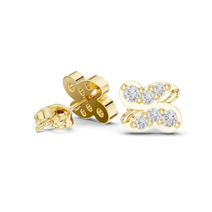 Pendientes de Mariposa con Diamantes de Laboratorio de 0.54 CT en Oro de 18KT, 14KT, 10KT y Plata 925, Diamantes VVSVS EF CVD, Oro Rosa, Amarillo - Product Image 4