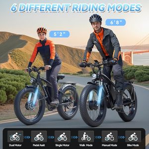 6000W doppio motore Ebike per adulti uomini 45mph-veloce bici elettrica con batteria al litio 12V 70Ah telaio in alluminio fino a 100 miglia - Product Image 5