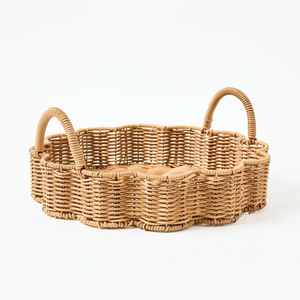 ถาดหวายขอบหอยพัดทำด้วยมือถาดเสิร์ฟอาหารหวายจากโรงงานที่สง่างามผู้จำหน่ายจากเวียดนาม - Product Image 5