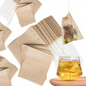 Sachets de thé jetables écologiques et recyclables avec cordon en coton et papier pour thé en vrac 5x6cm - Product Image 2