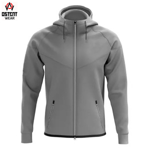 Vente en gros de nouvelle mode sweats à capuche pour hommes logo personnalisé coupe régulière fermeture éclair style décontracté poche 100% coton polaire haute - Product Image 1