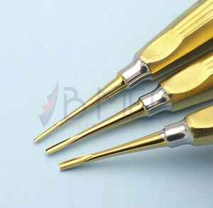 เครื่องมือถอนฟันแบบคัปแลนด์ ยอดขายดีที่สุด ขนาด 2 มม. 3 มม. 4 มม. ปลายแบนและโค้ง สำหรับการถอนฟัน PDL - Product Image 4