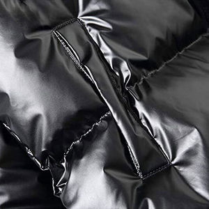 Vestes pour hommes, veste d'hiver matelassée personnalisée pour hommes, couleur unie, toile unie, capuche à bulles, fermeture éclair intégrale, col montant, style streetwear - Product Image 6