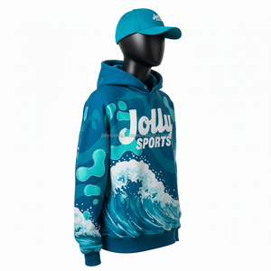 Sudadera con Capucha Premium para Mujer, 300 GSM, Felpa Suave de Poliéster y Algodón, Estampado Azul Océano, Logotipo Personalizado, Impresión Serigráfica, Sudadera con Capucha Básica con Cremallera - Product Image 5