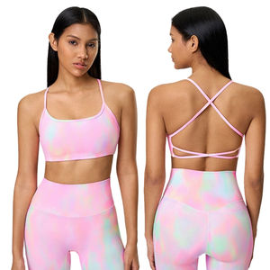 Alta calidad Simple Cruz doble correas alto soporte Yoga deportes chaleco Fitness sujetador frente Logo transpirable cómodo de talla grande - Product Image 1