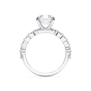 แหวนหมั้นเพชรกลมตัด3.00CT สดใสสำหรับทุกเพศ3.42กะรัต E-VVS-VS ห้องแล็บปลูกชุบทองคำขาวปรับแต่งได้ใช้ได้ทุกเพศ - Product Image 2