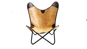 Silla de mariposa plegable para hombre araña, soporte de hierro y cubierta de cuero para interior y exterior - Product Image 3