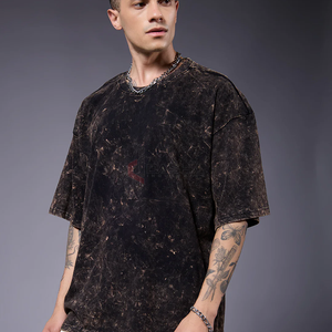 Wholesale <b>Men</b> Oversized <b>T</b>-<b>Shirt</b> 100% Cotton Heavyweight Vintage Streetwear Custom Logo Printed Tee - Product Image 3