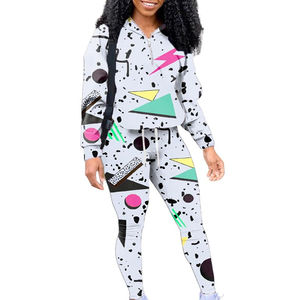 Sublimation Polyester Matériel Sublimé Survêtement Femmes Top Vente Deux Pièces Formation Sport Femmes Survêtement avec Oem - Product Image 1