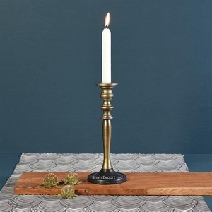 Accent Luxury Metal <b>Taper</b> <b>Candle</b> Holder in Gold Finished for Home Living Room Tabletop Decorative <b>Candle</b> <b>Taper</b> - Product Image 2