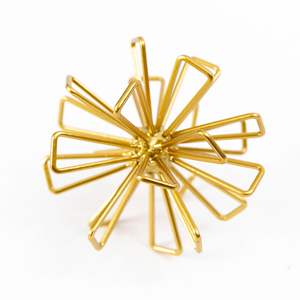 Sphère décorative en métal, ornement de table moderne en fer triangulaire - Product Image 3