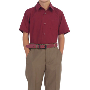 Camisas escolares cómodas de secado rápido de calidad superior para hombres, superventas, 100% de algodón, manga corta, cuello vuelto, camisas escolares - Product Image 1