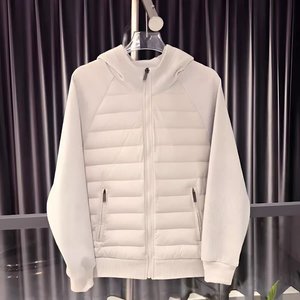 High Quality Custom Men's Oversized Sports Canvas Puffer Jacket Crew <b>Neck</b> Plain Dyed Zipper Closure Spring Front - Product Image 3