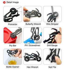 Nouveautés promotionnelles C11 - Ouvre-bouteille en forme de moto - Outil multifonction 18 en 1 - Porte-clés - Cadeaux pour motards - Product Image 3