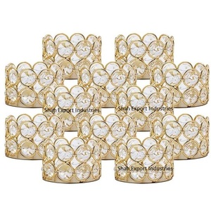 Design attrayant photophore bougeoir forme ronde métal/cristal votif pour chambre à coucher lumières de table décoration - Product Image 4
