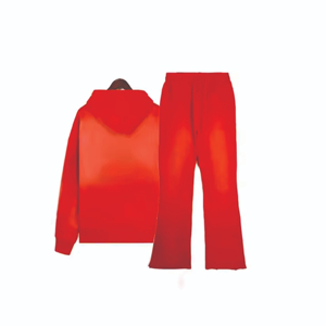 Chándal con capucha de Algodón 100% con lavado ácido para hombre a la moda, chándal en blanco, pantalones de chándal para correr desteñidos al sol, chándal para hombre - Product Image 6