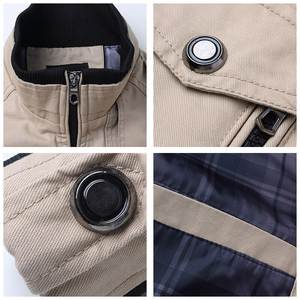 Chaqueta Bomber de Invierno para Hombre, Estilo Piloto Casual, de Lona, Tejida, Táctica, Cortavientos, Transpirable, con Cierre de Cremallera - Product Image 6