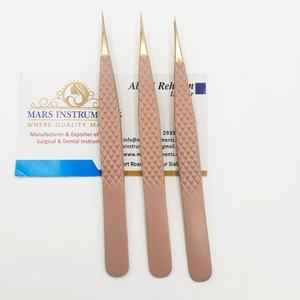 แหนบปลายต่อขนตาสีทองปลายไฟเบอร์แบบแยกออกตรงโลโก้ออกแบบได้ตามต้องการ - Product Image 4