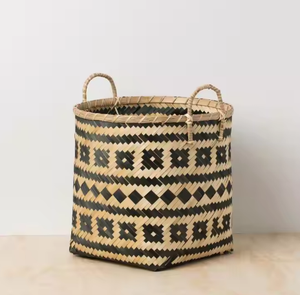 Cestas de bambú natural hechas a mano Viet Fargimex, elegantes artesanías de mimbre ecológicas para almacenamiento, recuerdo y decoración del hogar - Product Image 2