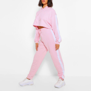 2025 femmes survêtement survêtement à capuche décontracté épaississement ensemble sweats à capuche sweat 2 pièces costumes femme avec logo personnalisé - Product Image 1