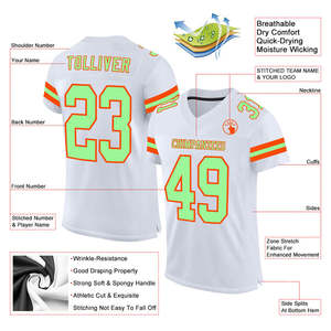 Jersey de Fútbol Americano Personalizado para Adultos, Transpirable, Duradero, 100% Poliéster, Protección UV, Uniforme para Clubes, Escuelas y Universidades - Product Image 2