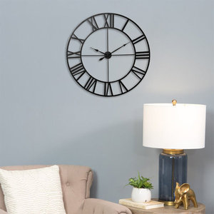 Reloj de pared de Metal de hierro de una sola cara Vintage moderno, montaje en pared negro, arte decorativo, motivo de cuarzo para decoración de boda - Product Image 2