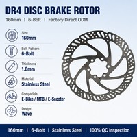 Disque de frein à ondes DR4 160 mm 6 boulons en acier inoxydable pour vélo, vélo électrique, VTT, ODM