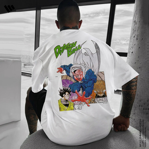 Diseño personalizado multicolor gráfico impreso superventas 100% algodón hombro caído de gran tamaño hombres camiseta Premium - Product Image 6