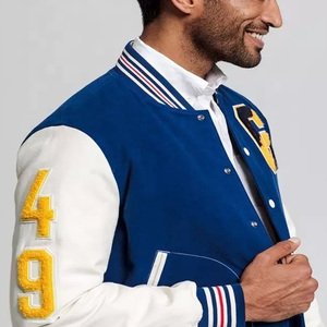 Wholesale Custom High Street Letterman <b>Baseball</b> <b>Bomber</b> <b>Jackets</b> Plus Size Men Winter Embroidered Eco-Friendly Breathable - Product Image 2