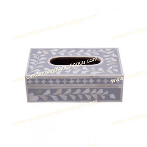 Caja de pañuelos multifuncional de estilo vintage de resina y hueso cuadrado impreso personalizado, servilletero al por mayor - Product Image 2