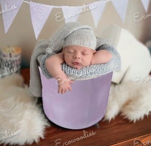 Nouveau-né seau accessoires Vintage bébé bois panier Photo toile de fond pour intérieur et extérieur lit moderne pour chambre photographie - Product Image 1