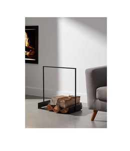 Compact wrought iron log <b>rack</b> for apartments with small fireplaces offering efficient <b>wood</b> <b>storage</b> taking much floor space - Product Image 1