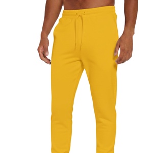 Pantalon de jogging jaune en tissu de coton durable pour hommes, pantalon de survêtement pour la maison et l'extérieur - Product Image 3