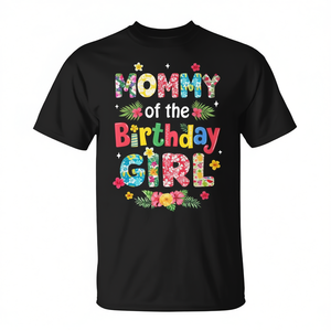 T-shirt promozionale con design personalizzato per la festa di compleanno della mamma della bambina, decorazioni per feste in famiglia a Hawaii - Product Image 2