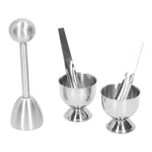 Manufacturer Supplier Egg Cup Holder Kitchen Gadgets Tray Boiler Steamer Serving Stainless Steel Breakfast Brunch