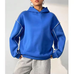 Fournisseur d'usine, sweat-shirt de sport pour femme en coton 100%, nouveau sweat-shirt uni avec surpiqûres contrastées sur ZOHAN CREATIONS - Product Image 1