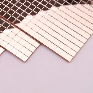 Mini Piastrelle <span class=keywords><strong>a</strong></span> Mosaico Quadrate in Vetro, <span class=keywords><strong>Specchio</strong></span> Dorato Autoadesivo per Fai da Te, Decorazione Natalizia <span class=keywords><strong>a</strong></span> Sfera 10x10 - Product Image 4