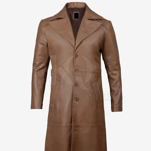 Abrigo de Cuero Moderno para Hombre, Estilo Trench, Corte Largo, Material Duradero, Ideal para la Moda de Invierno y Uso Casual - Product Image 3