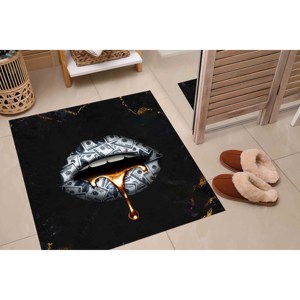 Tapis imprimé Dollar et Lèvres : Motif Dollar moderne, design sensuel, tapis doux non tissé - Product Image 5