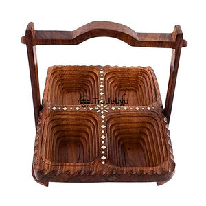 ตะกร้าทำความสะอาดไม้ดีไซน์ทันสมัย เป็นมิตรกับสิ่งแวดล้อม ทำจากไม้ธรรมชาติ สำหรับจัดเก็บของใช้ในบ้าน คุณภาพพรีเมียม อเนกประสงค์ - Product Image 4