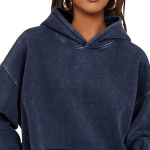 Taille personnalisée sweat à capuche délavé à l'acide femmes décontracté Streetwear figurines d'épaule tombante respirant écologique sweats à capuche tissu tricoté - Product Image 6