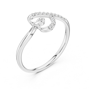 Bague en or blanc 14 carats avec diamant rond de laboratoire pour femmes |   Cadeau d'anniversaire |   Nouveau diamant cultivé - Product Image 3