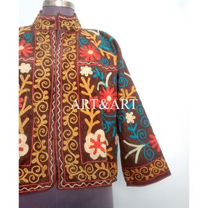 เสื้อแจ็คเก็ตผ้าฝ้าย 100% ปักลาย Cotrise ทำมือสำหรับผู้หญิง ฤดูใบไม้ร่วง-ฤดูหนาว กำลังเป็นที่นิยม ระบายอากาศได้ดี เป็นมิตรกับสิ่งแวดล้อม ฟรีไซส์ - Product Image 6