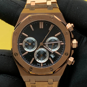 Best Seller 41mm Black Dial Rose Tone Stainless Steel Mechanical Automatic Analog <b>Wrist</b> <b>Watch</b> For <b>Men</b> Fashion At Wholesale Price - Product Image 1